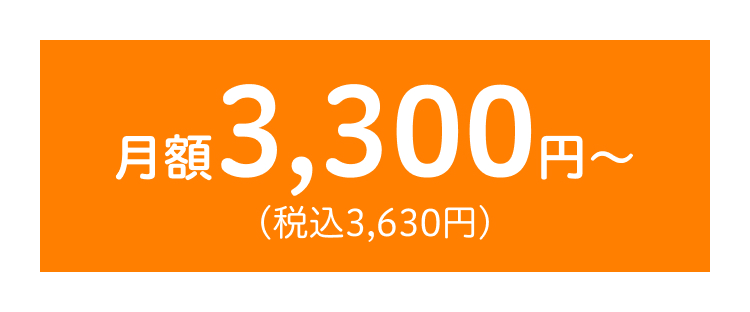 月額3,300円~
(税込3,630円)